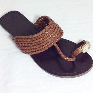 BAMBOO | Brown Slip On Sandals